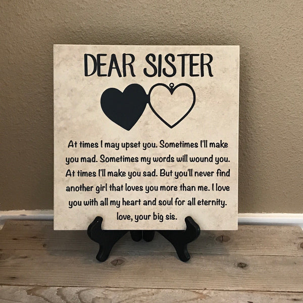 12x12 Dear Sister Personalized Tile