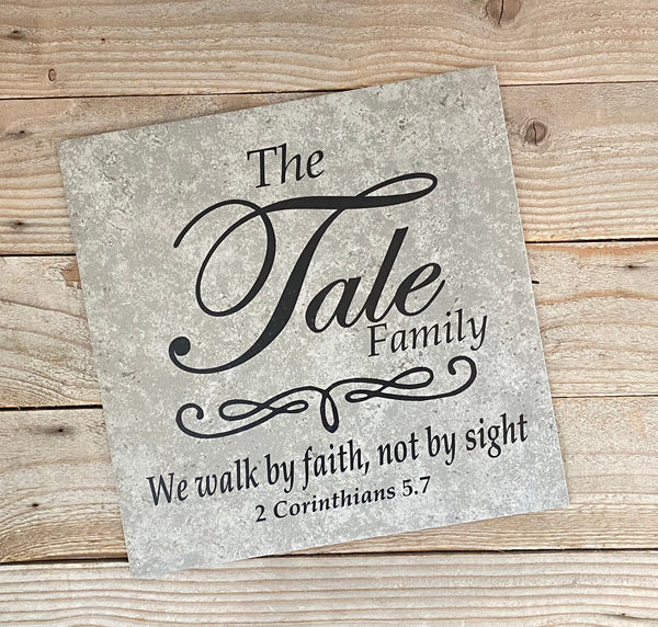 12x12 Family Last Name Personalized Tile
