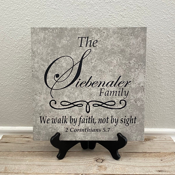 12x12 Family Last Name Personalized Tile