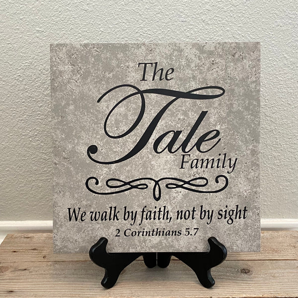 12x12 Family Last Name Personalized Tile
