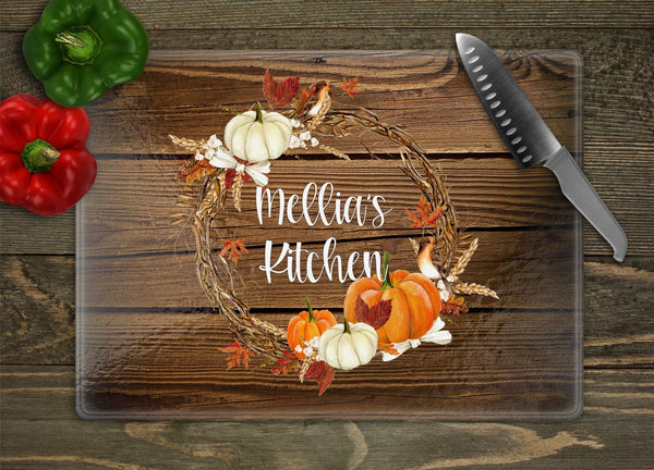 Custom Fall Glass Cutting Board