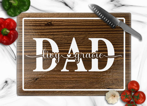 Best Dad Ever Personalized Glass Cutting Board