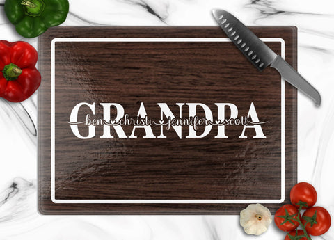 Grandpa Personalized Glass Cutting Board