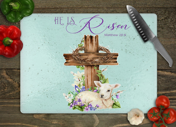 He Is Risen Personalized Cutting Board