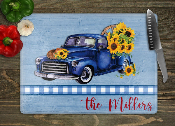 Blue Truck Personalized Cutting Board