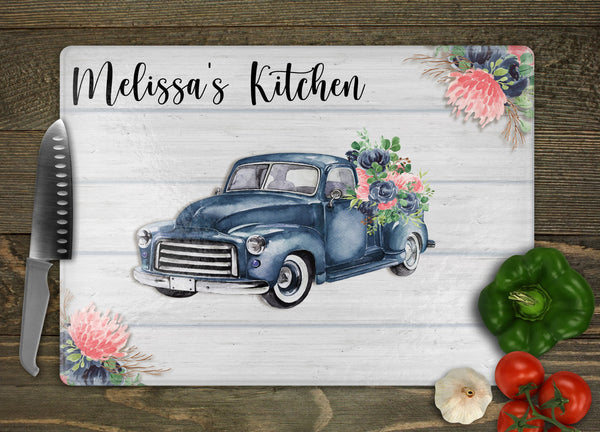 Blue Truck Personalized Cutting Board