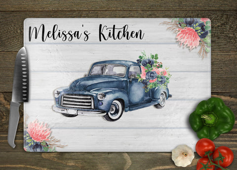 Blue Truck Personalized Cutting Board