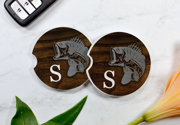 Personalized Bass Car Coasters