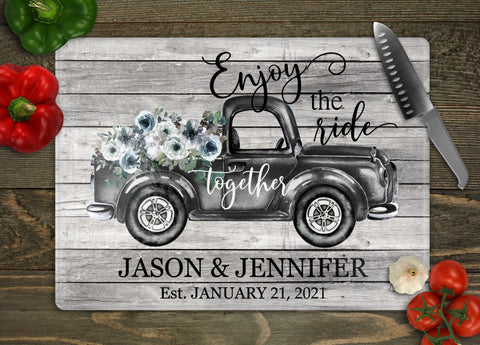 Enjoy the Ride Personalized Glass Cutting Board