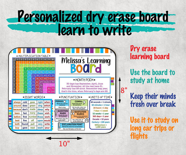 Personalized Learning Dry Erase Board