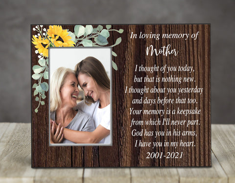 Personalized I Thought Of You Today- Remembrance Picture Frame, Memorial for Loved One