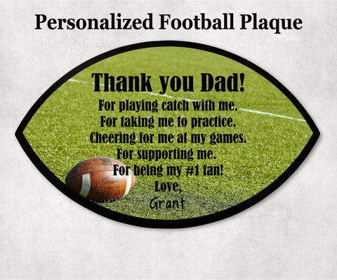 Personalized Football Dad Plaque