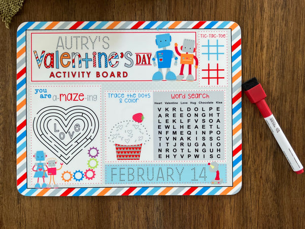 Personalized Valentine's Activity Dry Erase Board