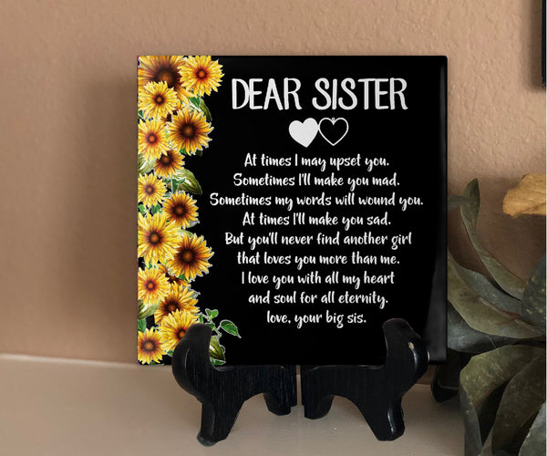 6x6 Dear Sister Personalized Tile