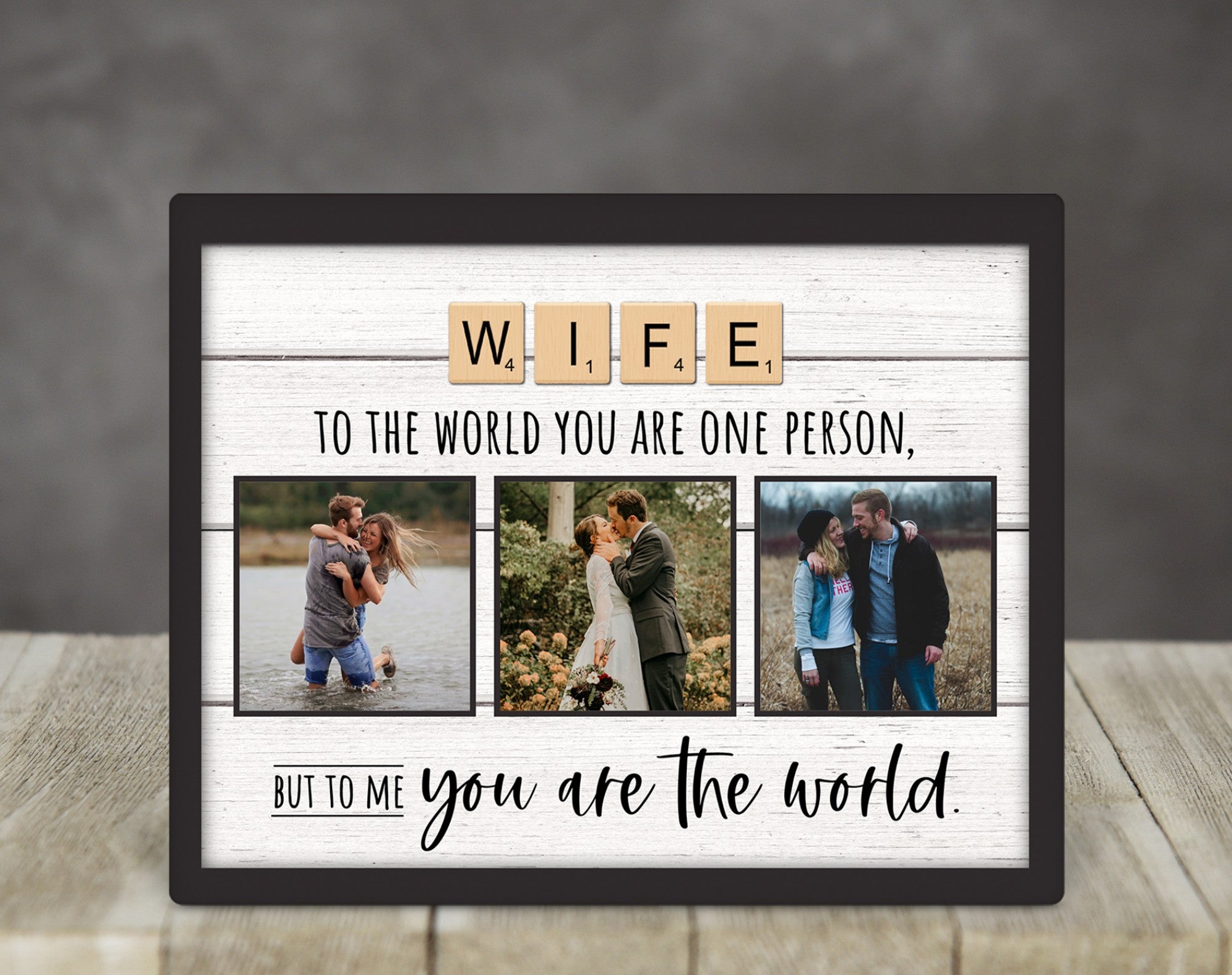 Personalized Scrabble Tile Photo Frame For Wife- Gift for Wife, Anniversary Gift for Her, Wife Birthday Gift, Valentines Day Gift, Christmas Gift