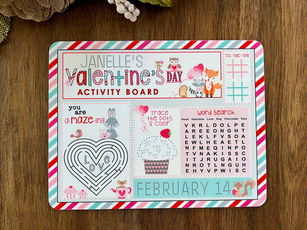 Personalized Valentine's Activity Dry Erase Board