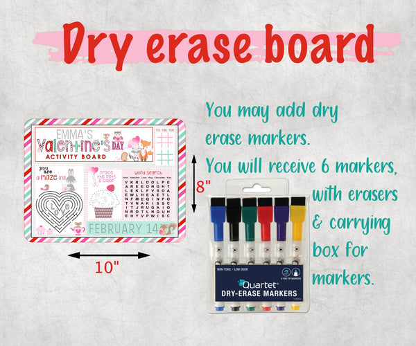 Personalized Valentine's Activity Dry Erase Board