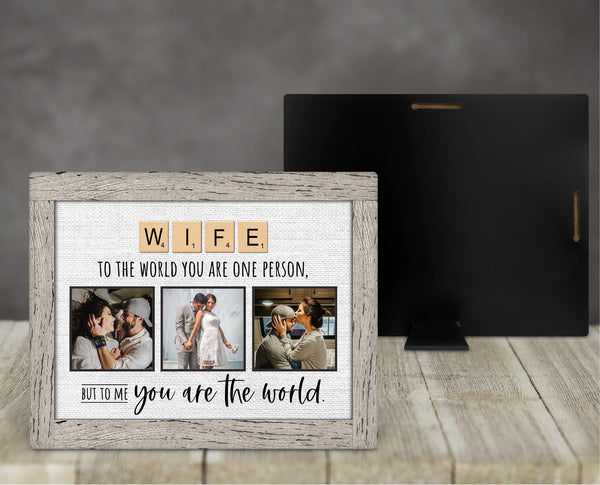 Personalized Scrabble Tile Photo Frame For Wife- Gift for Wife, Anniversary Gift for Her, Wife Birthday Gift, Valentines Day Gift, Christmas Gift